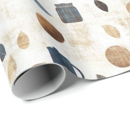 Vintage Coffee Mug Pattern for Father’s Day Wrap Presentpapper