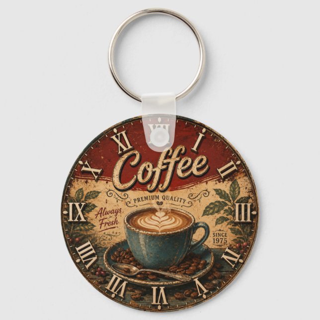 Vintage Coffee  Nyckelring (Framsida)