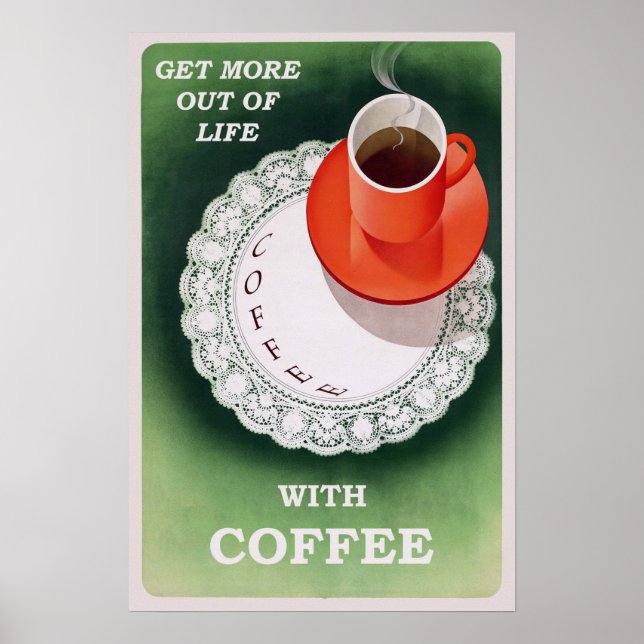 Vintage Coffee Poster Retro Advertisement (Framsidan)