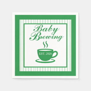 Vintage Coffee Shop Baby Shower - Vintage Grön Pappersservett