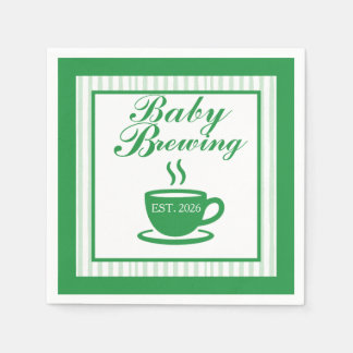 Vintage Coffee Shop Baby Shower - Vintage Grön Pappersservett