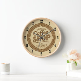 Vintage Coffee Shop Clock Klocka