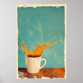 Vintage Coffee Stänk Poster