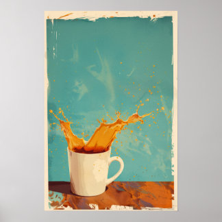 Vintage Coffee Stänk Poster