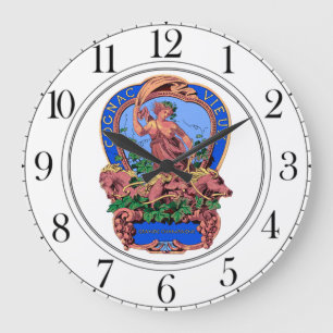 Vintage Cognac-etikett Pub stor klocka