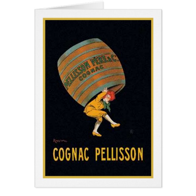 Vintage Cognac Pellisson Ad Hälsningskort (Framsidan)