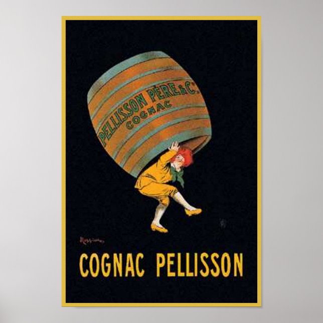 Vintage Cognac Pellisson Ad Poster (Framsidan)