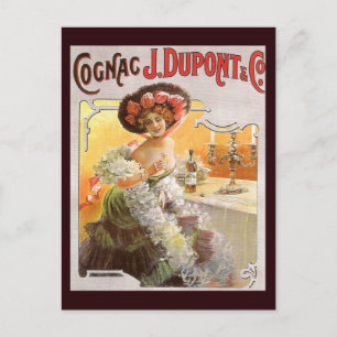 Vintage Cognac-reklam Vykort