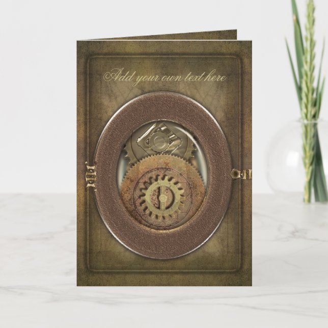 Vintage Cogs Steampunk Personlig Kort (Framsida)
