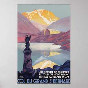 Vintage Col du Grand St Bernard Alperna Resaaffisc Poster