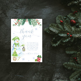 Vintage Cold Outside Floral Snowman Baby Shower Tack Kort