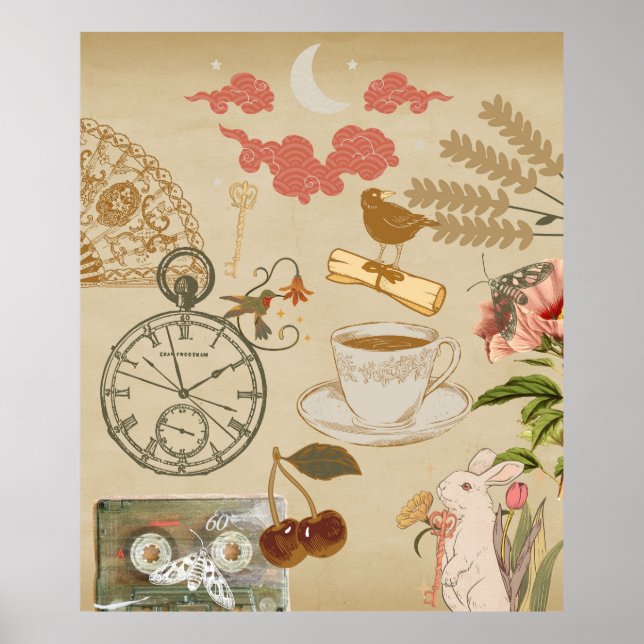 Vintage Collage Art Poster (Framsidan)