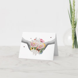 Vintage Collage Bunch of Flowers "Tack en bunch" Tack Kort