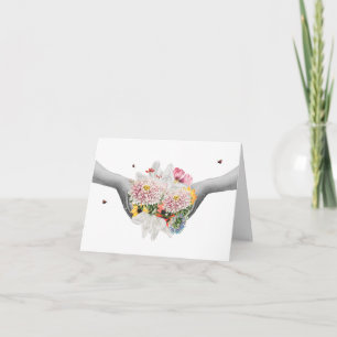 Vintage Collage Bunch of Flowers "Tack en bunch" Tack Kort
