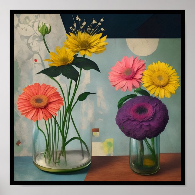 vintage collage flowers deco 1/3 poster (Framsidan)