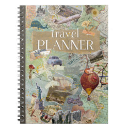 Vintage Collage Travel Planner Anteckningsbok