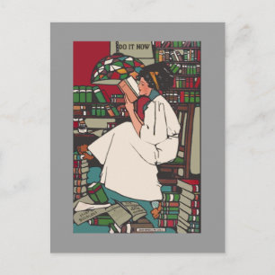 Vintage College Girl-vykort Vykort