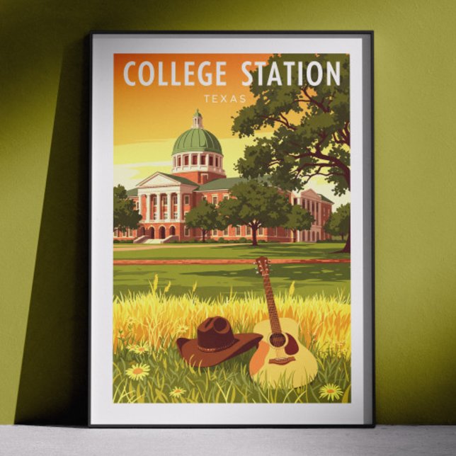 Vintage College Station Texas Poster (Skapare uppladdad)