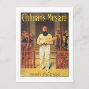 Vintage Colman's Mustard leder Fält Cricket A Vykort