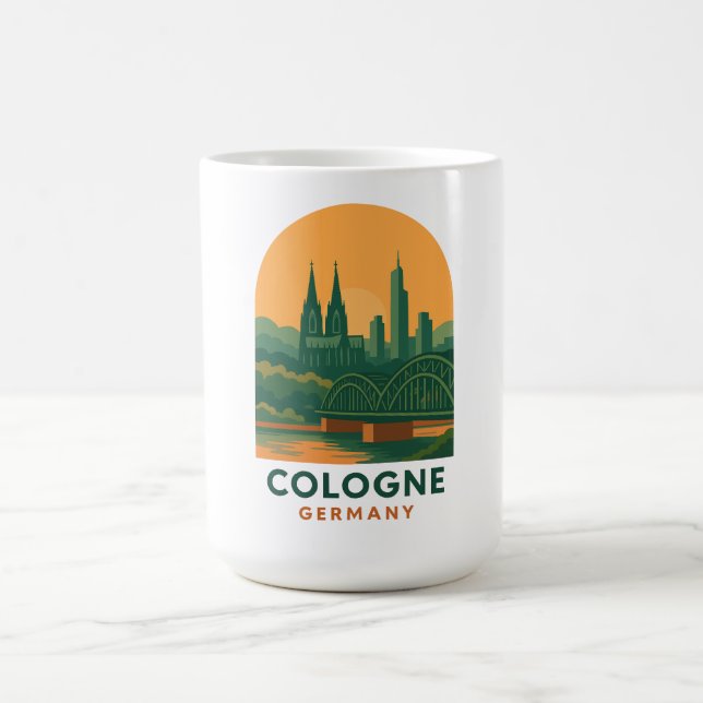 Vintage Cologne Germany Travel Art Coffee Mug  Kaffemugg (Center)
