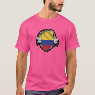Vintage Colombia colombianska Flagga Retro Herita T Shirt