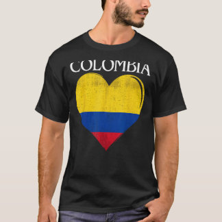 Vintage Colombia Flagga Heart för Colombia T Shirt
