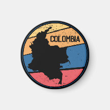 Vintage Colombia Karta Colorful