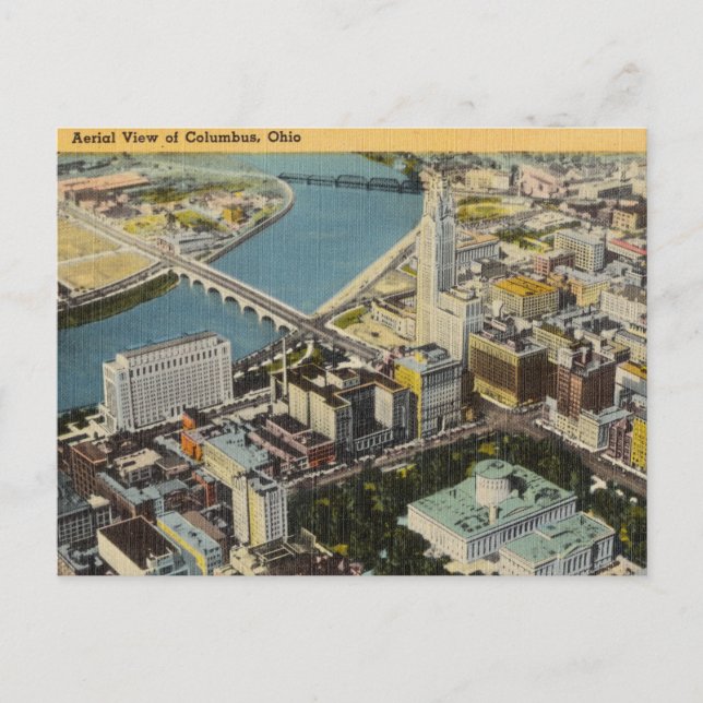 Vintage Colombus, Ohio Vykort (Framsida)