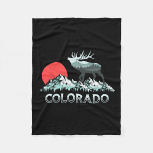 Vintage Colorado Elk Hunter Conservation Retro Gra Fleecefilt