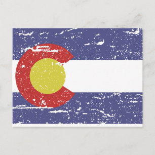 VINTAGE COLORADO FLAGGA VYKORT