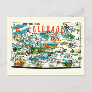 Vintage Colorado Kart Postkort Vykort