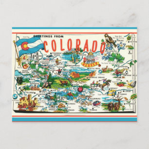 Vintage Colorado Kartpostkort Vykort