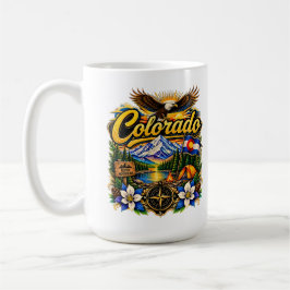 Vintage Colorado Klippiga bergen Camping Vitörn Kaffemugg