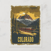 Vintage Colorado Rockies Rocky mountains Tåg