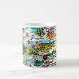 Vintage Colorful Colorado Map Mug Kaffemugg