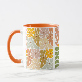 Vintage Colorful Flowers Unique Retro Boho Mönster Mugg