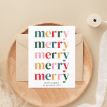 Vintage Colorful God jul Modern Minimalist Helg Vykort<br><div class="desc">Vi presenterar vårt moderna skandinaviska postkort för God jul, ett mångsidigt och snyggt val för både familjer och företag. Detta vykort kombinerar utan problem modern design med det mysiga och inbjudande inslaget i den skandinaviska hygge, och skapar det som perfekten för att sprida helgdag till dina kära eller kunder. vykortet...</div>