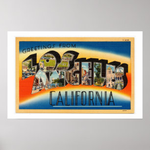 Vintage Colorful Hälsning från Los Angeles Poster