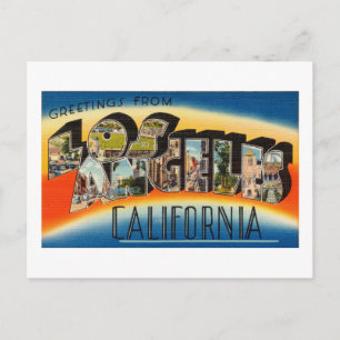 Vintage Colorful Hälsning från Los Angeles Vykort