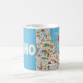 Vintage Colorful Idaho Karta Kaffemugg
