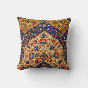 Vintage Colorful Persian Blommigt Art Kudde