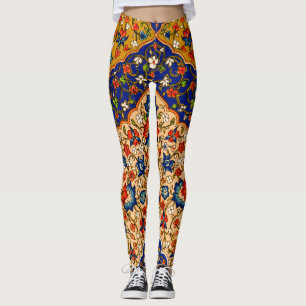 Vintage Colorful Persian Blommigt Art Leggings