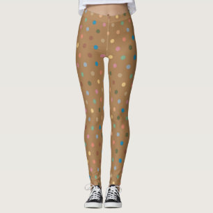 Vintage Colorful Polka Dot Mönster Leggings