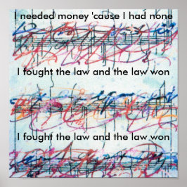 Vintage Colorful Watercolor Jag kämpade för lagen  Poster