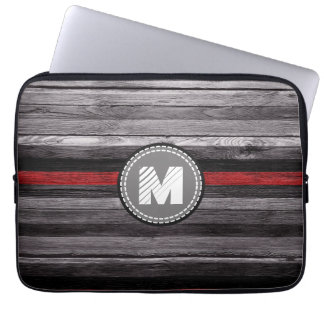 Vintage Colors Ränder Trä Look #10 Laptop Sleeve