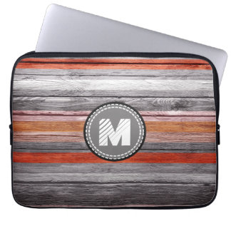 Vintage Colors Ränder Trä Look #3 Laptop Sleeve