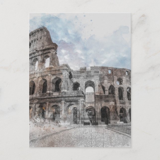 Vintage Colosseum Rom-vykort - Resekonst Vykort (Framsida)