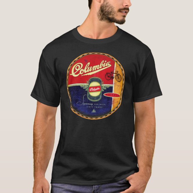 Vintage Columbia Bicycle-tecken T Shirt (Framsida)