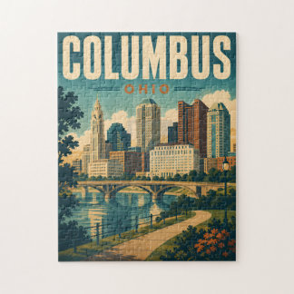 Vintage Columbus Ohio Silhuettpussel Pussel