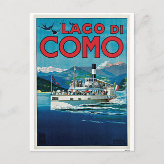 Vintage Como Sjö Italienska reseannonser Vykort